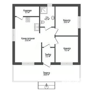 Дом 72м², 1-этажный, участок 9 сот.