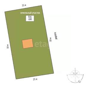 Дом 72м², 1-этажный, участок 9 сот.