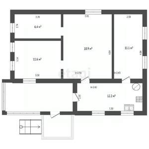 Дом 75м², 1-этажный, участок 6 сот.  