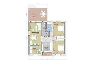 Дом 120м², 1-этажный, участок 7 сот.  