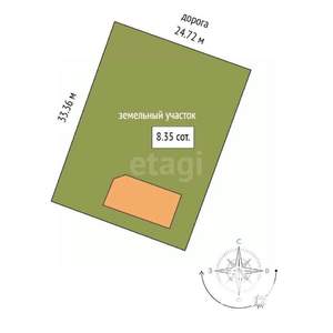 Дом 124м², 2-этажный, участок 8 сот.  