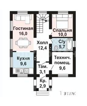 Дом 175м², 2-этажный, участок 6 сот.  