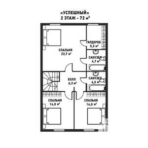 Коттедж 162м², 2-этажный, участок 6 сот.  