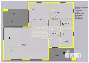 Дом 96м², 1-этажный, участок 8 сот.  
