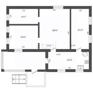 Дом 75м², 1-этажный, участок 6 сот.  