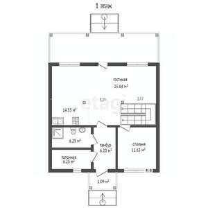 Дом 180м², 2-этажный, участок 6 сот.  