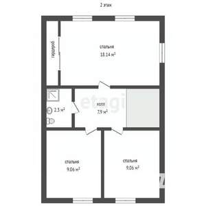 Дом 101м², 2-этажный, участок 7 сот.  