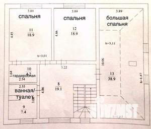 Дом 206м², 2-этажный, участок 12 сот.  