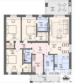 Дом 175м&sup2;, 1-этажный, участок 5 сот.  