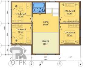Коттедж 190м², 2-этажный, участок 6 сот.  