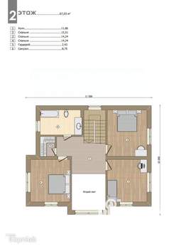 Дом 161м&sup2;, 2-этажный, участок 8 сот.  
