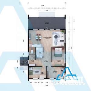 Дом 121м², 1-этажный, участок 6 сот.  