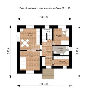 Дом 125м², 2-этажный, участок 6 сот.  