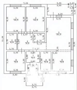 Дом 127м², 1-этажный, участок 7 сот.  