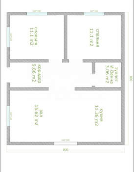 Дом 62м&sup2;, 1-этажный, участок 6 сот.  