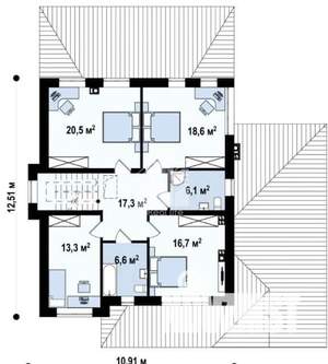 Коттедж 290м², 2-этажный, участок 20 сот.  