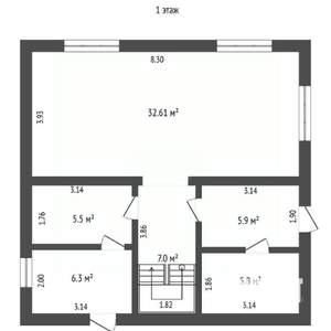 Дом 132м², 2-этажный, участок 6 сот.  
