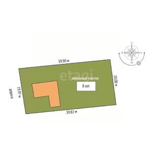 Дом 79м², 1-этажный, участок 8 сот.  