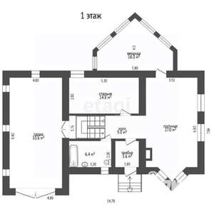 Дом 304м², 3-этажный, участок 18 сот.  