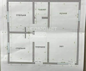 Дом 62м², 1-этажный, участок 6 сот.  