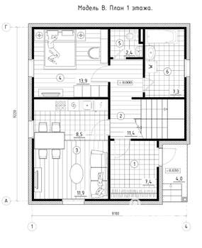 Дом 102м², 2-этажный, участок 8 сот.  