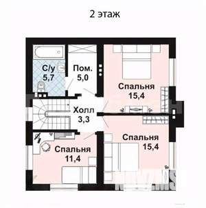 Дом 128м², 2-этажный, участок 6 сот.  