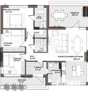 Дом 150м², 1-этажный, участок 8 сот.  