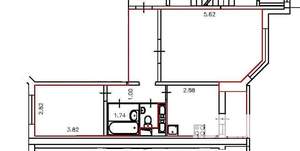 2-к квартира, на длительный срок, 55м2, 9/14 этаж