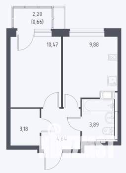 1-к квартира, на длительный срок, 33м2, 8/13 этаж