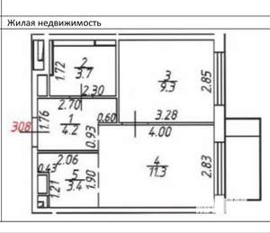 2-к квартира, на длительный срок, 32м2, 12/17 этаж