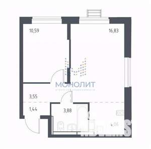 1-к квартира, на длительный срок, 40м2, 10/17 этаж