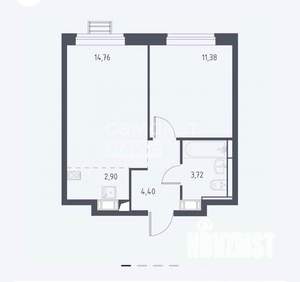 1-к квартира, на длительный срок, 37м2, 5/16 этаж