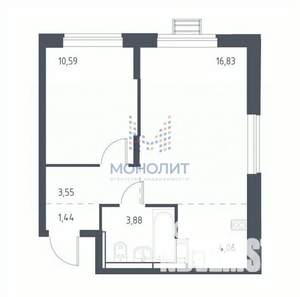 1-к квартира, на длительный срок, 40м2, 10/17 этаж