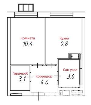 1-к квартира, на длительный срок, 32м2, 12/12 этаж