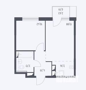 1-к квартира, на длительный срок, 36м2, 9/12 этаж