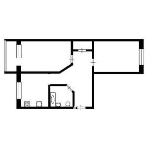 2-к квартира, на длительный срок, 48м2, 1/5 этаж