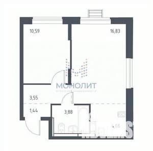 1-к квартира, на длительный срок, 40м2, 10/17 этаж