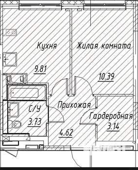 1-к квартира, на длительный срок, 32м2, 10/12 этаж
