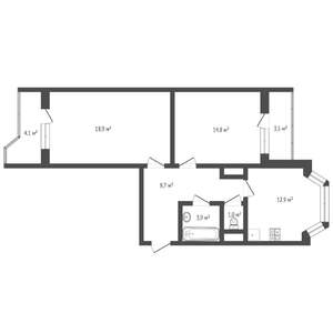 2-к квартира, на длительный срок, 62м2, 11/17 этаж