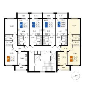 2-к квартира, вторичка, 58м2, 13/17 этаж
