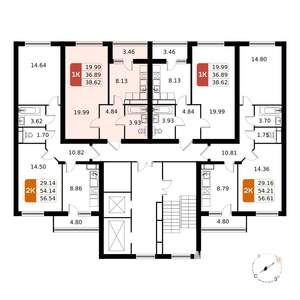 1-к квартира, вторичка, 39м2, 4/17 этаж