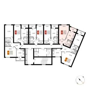 1-к квартира, строящийся дом, 41м2, 8/17 этаж