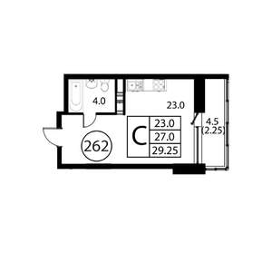 Студия квартира, строящийся дом, 29м2, 11/12 этаж