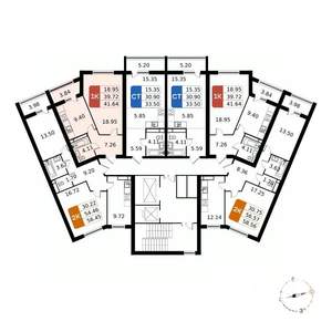 1-к квартира, строящийся дом, 42м2, 11/17 этаж