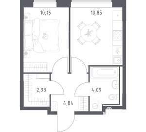 1-к квартира, вторичка, 33м2, 2/17 этаж