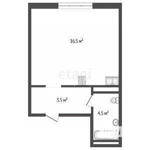 Студия квартира, вторичка, 25м2, 2/17 этаж