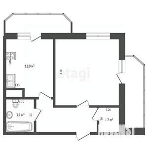 1-к квартира, вторичка, 40м2, 5/9 этаж