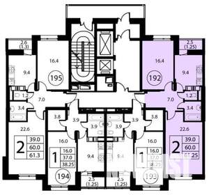 2-к квартира, строящийся дом, 61м2, 9/12 этаж
