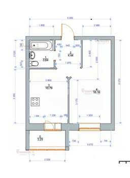 1-к квартира, вторичка, 33м2, 17/17 этаж