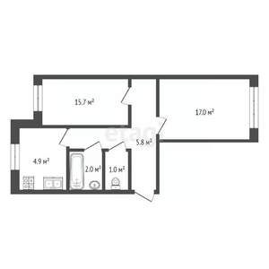 2-к квартира, вторичка, 47м2, 1/5 этаж
